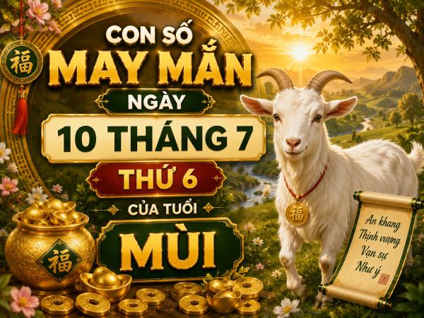 Con số may mắn ngày 10 tháng 7 thứ 6 của tuổi Mùi